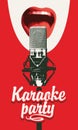 Banner for karaoke party with a singing mouth