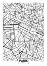 Vector poster map city Paris