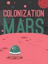 Vector poster of Mars Colonization concept