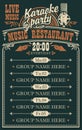 Vector poster for music restaurant with live music