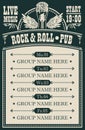 Poster for music rock and roll pub with live music Royalty Free Stock Photo