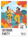 Vector poster of Outdoor Party concept