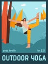 Vector poster of Outdoor Yoga concept