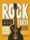 Vector poster for Rock party with live music Royalty Free Stock Photo