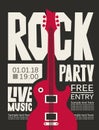 Banner for Rock party with live music Royalty Free Stock Photo