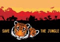 Vector poster save the jungle.