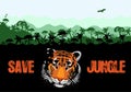 Vector poster save the jungle.