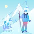 Vector poster of a Ski resort.