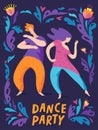 Poster for dance party in spontaneous style