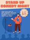 Vector poster of Stand Up Comedy Night concept Royalty Free Stock Photo