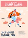 Vector poster of Summer Camping and Time to Travel concept Royalty Free Stock Photo