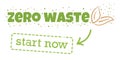 Vector poster with words Zero waste Royalty Free Stock Photo