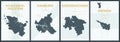 Vector posters with highly detailed silhouettes maps states of Germany - Schleswig-Holstein, Hamburg, Niedersachsen, Bremen - set