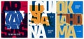 Vector posters states of the United States with a name, nickname, date admitted to the Union, Division West South Central -