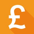 Vector Pound Currency Icon With Shadow
