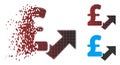 Disintegrating Pixel Halftone Pound Growth Icon Royalty Free Stock Photo