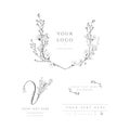 Vector pre-made logo branding kit, floral monogram