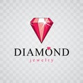 Vector precious decorative element, polygonal. Luxury diamond si