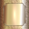 Vector precious metal golden plate on patina