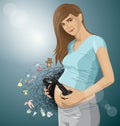 Vector Pregnant Woman With Headphones