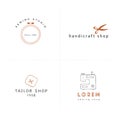 Vector premade logo templates. Hand drawn set of handmade isolated elements.