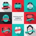 Vector Premium Quality Label Set in Flat Modern Design with Long Royalty Free Stock Photo