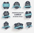 Vector Premium Quality Label Set in Retro Style Royalty Free Stock Photo