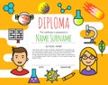 Vector Preschool Elementary Kids Diploma certificate background