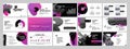 Vector Presentation Templates. Black and Purple Infographic elements for use in Presentation