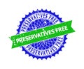 PRESERVATIVES FREE Bicolor Rosette Grunge Stamp Seal