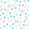 Vector pretty pastel tropical floral seamless pattern background