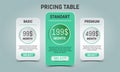 Vector Price table for commercial web services Royalty Free Stock Photo
