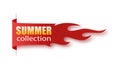 Vector price tag of summer collection. Ribbon sale banners isolated. Offers of new collections. Royalty Free Stock Photo