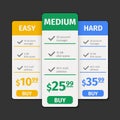 Vector pricing table template