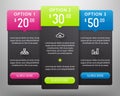 Vector Pricing Tables Template Royalty Free Stock Photo