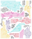 Vector printed circuit board design element set