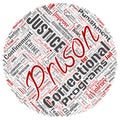 Vector prison, justice, crime circle red word cloud Royalty Free Stock Photo