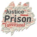 Vector prison, justice, crime old torn paper word cloud