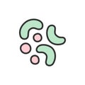 Vector probiotics bacteria flat color line icon. Royalty Free Stock Photo