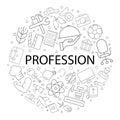 Vector Profession pattern with word. Profession background