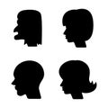 Vector Profiles or Cameo Silhouettes Royalty Free Stock Photo