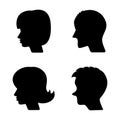 Vector Profiles or Cameo Silhouettes Royalty Free Stock Photo