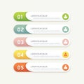 Vector progress banners with colorful tags. Royalty Free Stock Photo