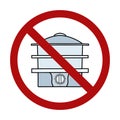 Vector prohibition sign with steamer. Cooking in ban. Forbidden sign