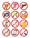 Vector prohibitory signs icons set no