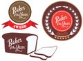 Vector promo label for best of year award for baker