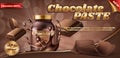 Vector promotion banner of chocolate paste Royalty Free Stock Photo