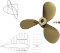 A vector propeller complete with technical drawings