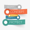 Vector protection tag cloud of stickers