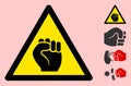 Vector Protest Fist Warning Triangle Sign Icon